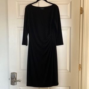 LAUREN Ralph Lauren Size 12 Black Drape Dress - Travel Friendly Packable